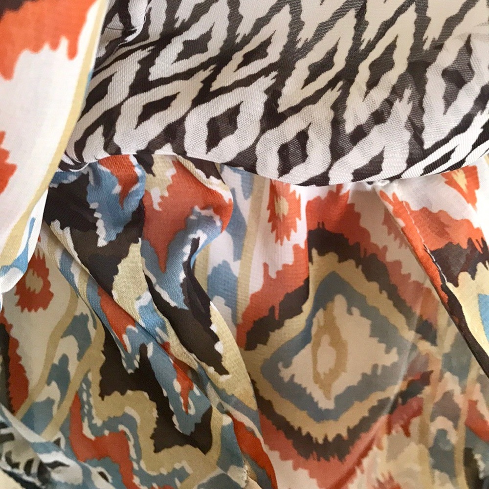 Adjustable Button - Tie Front Blouse W/ Pockets - image 7